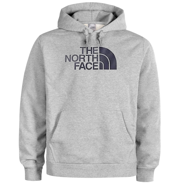 grey and black north face hoodie