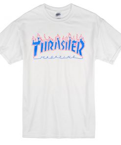 red and blue thrasher shirt