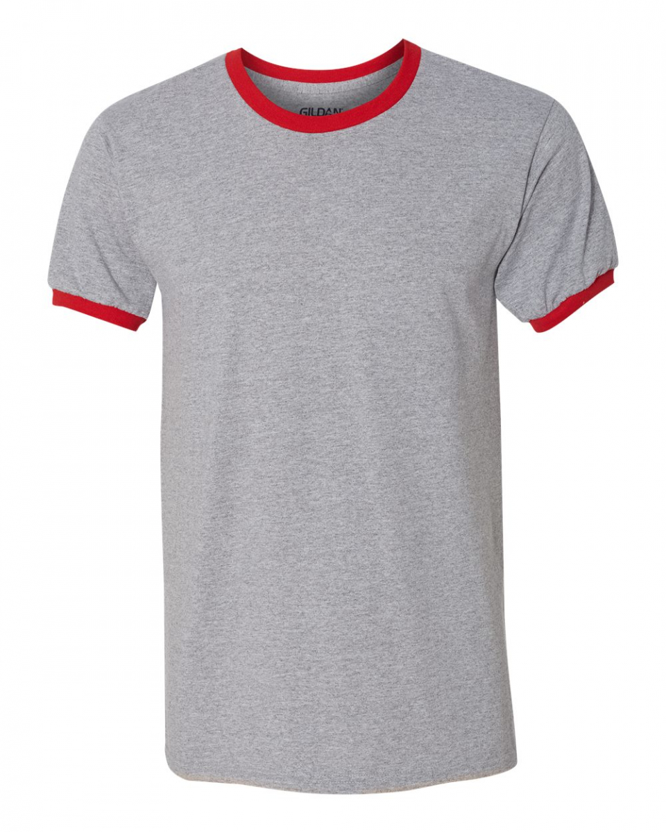 Download blank grey with red ringer T-shirt - Basic tees shop
